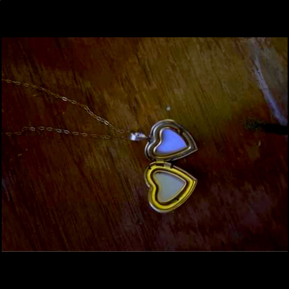 24k gold heart locket & chain